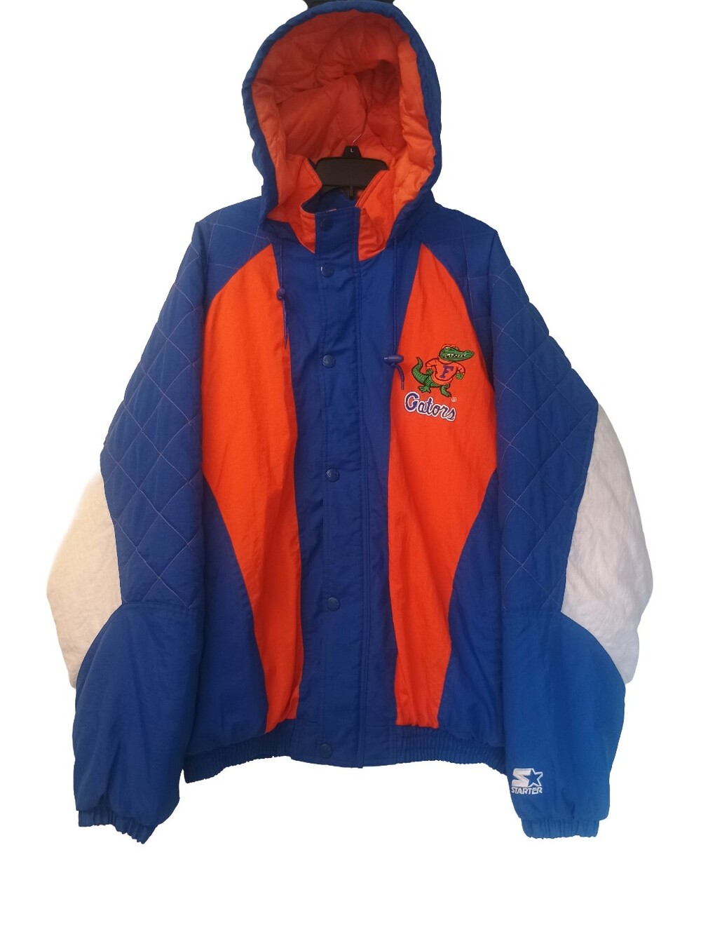 Vintage 1990s NCAA Florida Gators Starter full-zip hooded puffer jacket Size: XL